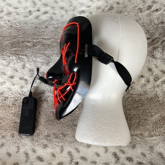 NWT! The Purge mask black red orange LED light up Halloween costume party horror - Picture 4 of 9